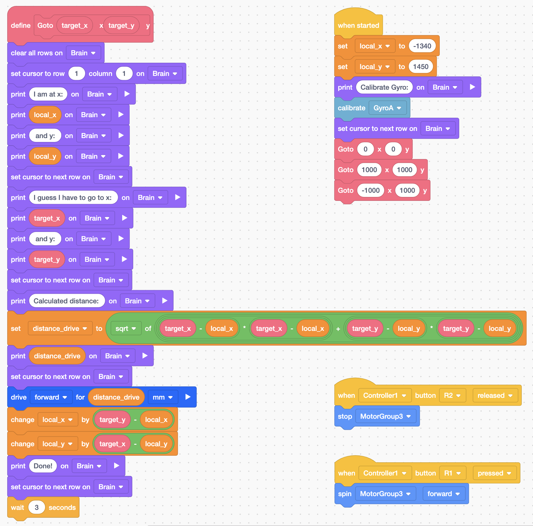 Block code GOTO